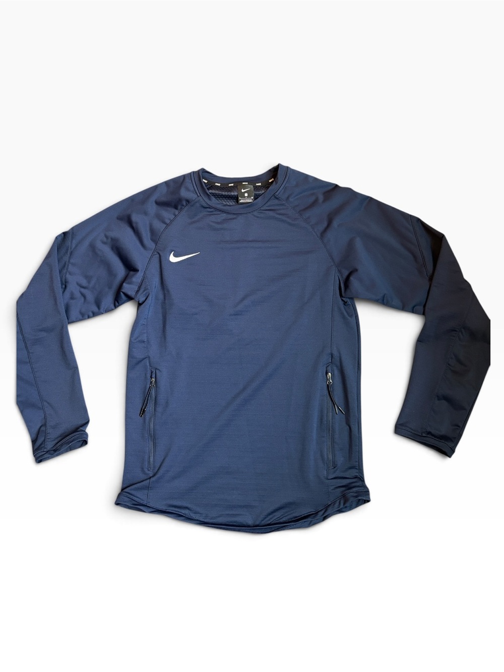 Nike Hybrid BP Crew Pullover Men’s S Navy Blue Long Sleeve Training